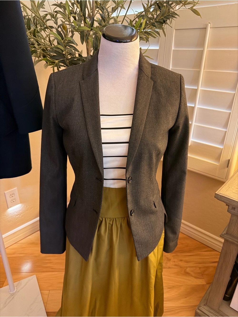 Tahari Dark Charcoal Tailored Blazer